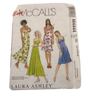 Laura Ashley McCalls M4444 Sewing Pattern Size 12-18 Halter Dresses